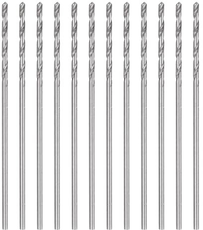 sourcing map Lot de 12 forets hélicoïdaux Micro Jobber #68 0,75 mm en acier rapide HSS pour acier inoxydable, aluminium, bois, plastique, foret pour metal
