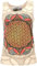 GURU SHOP Mirror Tank Top, Yoga-Top, Flower of Life/Sand, Baumwolle, Size:M (38)