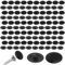 FunWorth 100 Piezas de cubiertas de tornillo, Phillips 12 mm para Tornillos, de 7-8 mm Tapas de Tornillos para Muebles Cubiertas Protectors, Impermeable Protección contra la Corrosión(Negro-100piezas)