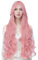 PARXITN Haar Perücken für Frauen 80cm lange lockige Baby Rosa Synthetische Perücke Einstellbare Mittlere Teil Anime Perücken für Cosplay Party Täglichen Gebrauch