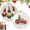 Christmas Embroidery Kit, Christmas Cross Stitch Kits for Adults Beginners, DIY Embroidery Kits Cross Stitch Kits for Christmas Decor House (Christmas Gnomes & Christmas Truck)
