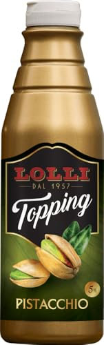 LOLLI - Topping, glassa per dolci, ideale per decorare torte, gelato e dolci, topping senza glutine (Flacone da 800gr, Pistacchio)
