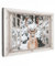 MuchoWow© Wandbilder Groß 120x80 cm XXL Wohnzimmer Wanddeko Schlafzimmer Zimmerdeko Wandgemälde Zimmer Deko auf Wand Dekoration Wall Art Fensterblick - Hirsch - Schnee - Winter - Wald - Tiere - Natur