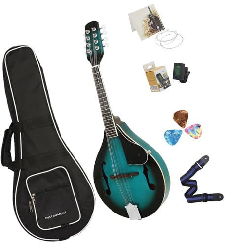 Supoion Instrumento musical de mandolina acústica de 8 cuerdas, cuerpo de tilo, mandolina, instrumento de cuerda ajustable para benginners