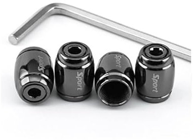 FAGBPEFW 4 Stück Ventilkappen, für Audi A6 Allroad C5 C6 C7 C8 A7 Sportback A6 Avant A1 A2 A3 A4 A6 A8 Rostfrei korrosionsbeständig Autoventilkappen Passgenaue Ventildeckel Auto mit Dichtung,B