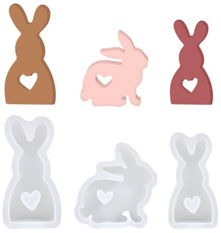 3 Stück Silikonformen Gießformen Ostern, Kerzenformen, DIY Osterhase Dekoration für Halle Schlafzimmer Party
