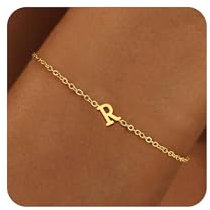 RMMD Armband Gold Damen - Gold Vergoldete Armband mit Buchstaben R Armband Armbänder Damen Gold Armband Namensarmband für Mädchen Personalisiertes Armband Damen Schmuck Geschenke