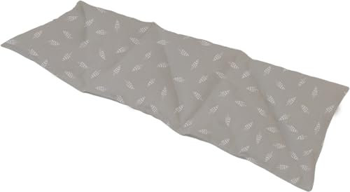 Theraline Kirschkernkissen groß 55x20 cm – Wärmekissen für Nacken, Schultern & Rücken mit 6 Kammern und Hülle aus 100% Baumwolle, Kirschkernkissen Mikrowelle (Blättertanz taupe)