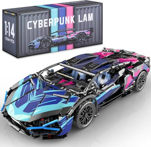 JUCYJULY Technique Voiture de Sport Blocs de Construction pour Lambo, 1314 Pièces Kit de Construction Maquette de Voiture Course Jouet, MOC Racing Supercar Cadeau pour Enfants Adultes (062)