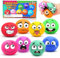 LESONG 8 Stück Stress Balls, Anti Stressball Squishy Ball Farbwechsel mit lustiger Gesicht, Stressball Quetschball Spielzeug für Kinder Erwachsene Geburtstag Geschenke ADHD Autismus