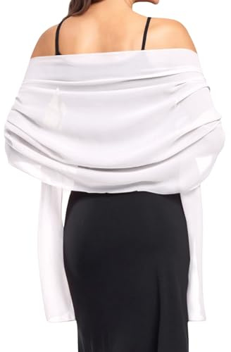 Damen Stola Festlich Für Abendkleid Chiffon Schal Soft Chiffontücher Leichter Schultertuch Elegante Weicher Quasten Festliche Stolas Frauen Braut Hochzeit Schultertuch