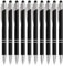 Lindahandel Kugelschreiber,Stift 10 stück,Ballpoint Pen,Ergonomische Schreibstifte Set,Mit Touchscreen-Funktion Klickkugelschreiber,Schwarz Kugelschreiber mit blau Mine
