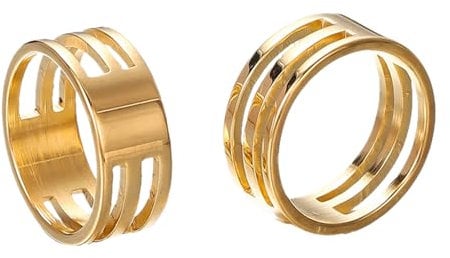 Rings for Men Women Jump Ring Opener Ring Jump Opener Tool Finger Tool Opening Rin for Jewelry Makers Craft Supplies Projects Punk (Gold, One Size)