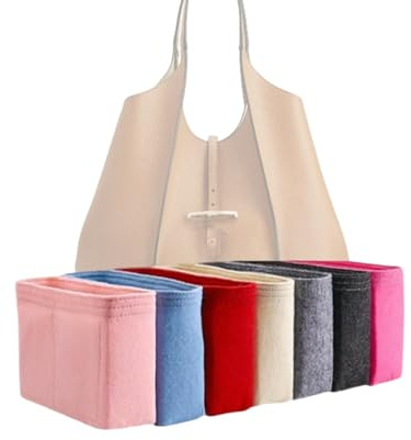 Xoppia Taschen-Organizer kompatibel mit Tods T Timeless Einkaufstasche Medium Filzeinsatz Liner für Frauen Handtasche (Braun, Stil B)