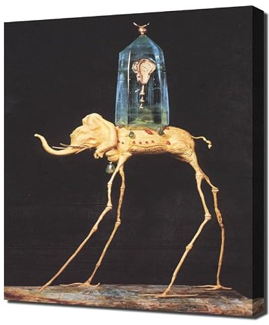 Salvador Dali Elefant Skulptur - Leinwand Wandkunst - Leinwanddruck auf Holzrahmen - Perfektes Bild für Wanddekoration
