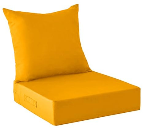 IJQXLA sitzkissen mit lehne Outdoor 48 * 48 * 10cm für Terrassenmöbel, Sofa Couch Stuhl, Gartenstuhl Waschbar Abnehmbar mit Reißverschluss