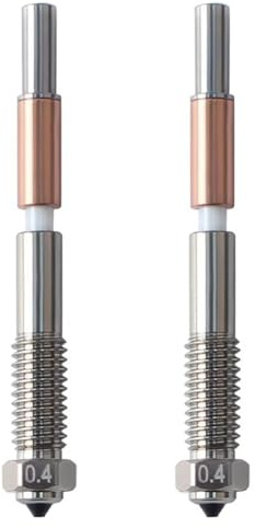 Koolenry 2Pcs for QIDI Plus4 Bimetal Nozzle Quick Removal Ceramic Insulation Integration 0.4mm Nozzles HighTemperature Resistance