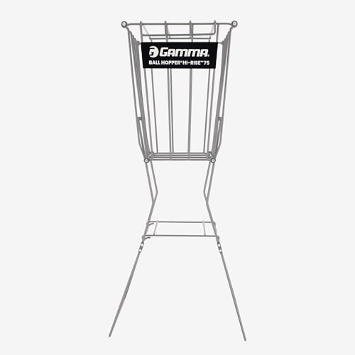 Gamma Ball Hopper Hi-Rise 75 – Panier de balles de Tennis Robuste avec poignée pour Un ramassage et Un Rangement faciles – Peut contenir 75 balles de Tennis, Construction en Acier Durable, revêtement