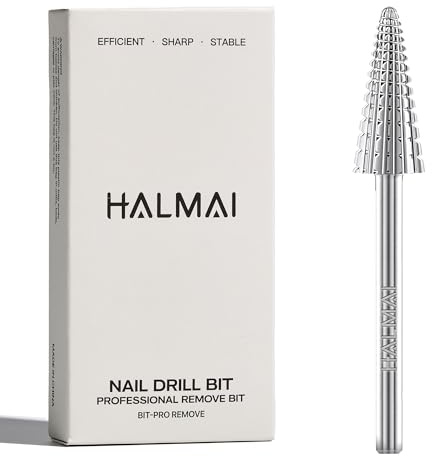 HALMAI 3/32 Nail Drill Bits for Fast Acrylic & Gel Removal, Home Salon Use