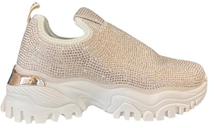 Laura Biagiotti Sneaker Elasticizzata con Strass Beige 9653 Beige