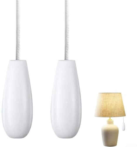 Licht-Zugschnur, Holz, 150 cm, Weiß