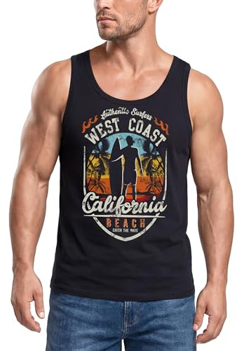 Neverless Läßiges Surfer Tank-Top California Beach Westcoast