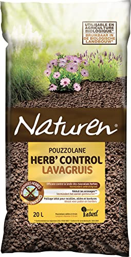 Fertiligène NATUREN NATPOUZ - Mulch Puzzolane Herb'Control UAB 20 l, Kaliber 2 bis 8 mm, reduziert Bewässerung, gegen Unkraut, ideal für Steingärten, Wege und Bordsteine, Naturprodukt