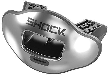 Shock Doctor Max Airflow 2.0 Chrome Mundschutz mit abnehmbarem Strap - Silber
