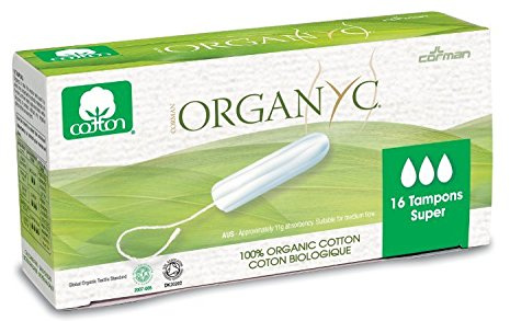 Organyc, 100% Organic Certified Cotton Tampons for Abundant Bleeding - 1 Pack x 16 Count