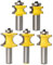Gasea 5pcs 1/2 Inch Half Round Bearing Bullnose Router Bits 5/8 3/4 1/4 1/2 3/8 Woodworking Milling Cutter Tool