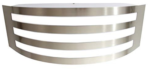 Trango IP44 Außenleuchte, Wandleuchte 8009R aus Edelstahl & Kunststoff mit E27 Fassung - Passend für alle LED Leuchtmittel, Außenwandleuchte, Außenlampe, Gartenleuchte ohne Leuchtmittel