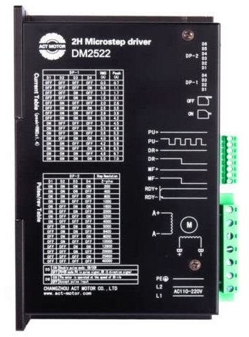 ACT MOTOR GmbH 1PC Stepper Motor Driver DM2522 7A 110-220VAC Nema42 CNC