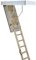 3 Section Timber Folding Loft Ladder & Handle Kit – Door Hatch & Frame – 2.8m Floor to Ceiling Max Height – 550mm Swing Clearance – 12 Tread Attic Access Steps/Stairs