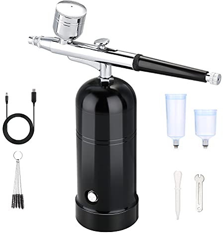 Airbrush, AGPtEK Airbrush Kit Air Brush Pen, Mini Air Compressor Airbrush Kit USB Rechargeable and Portable Airbrush Gun for Make up, Tattoo, Nail Art, Cake, Face Paint and Model Painting
