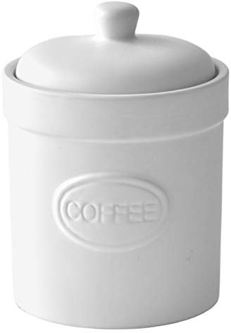 BIA - Kaffeedose - Matt Weiß - Matte Vorratsdose - Steinzeug Küche Aufbewahrung & Organisation - Erhältlich in Weiß und Schwarz