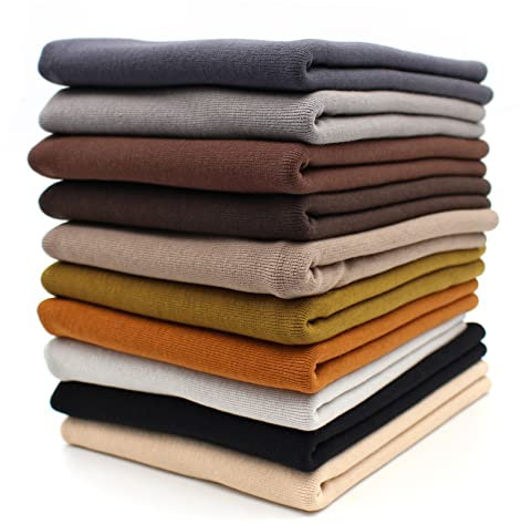 10x 0,25m Bündchenstoff Set Schlauchware 70cm breit 95% Baumwolle, 5% Elasthan Auswahl Jersey (Grau/Brauntöne, 10er Set)