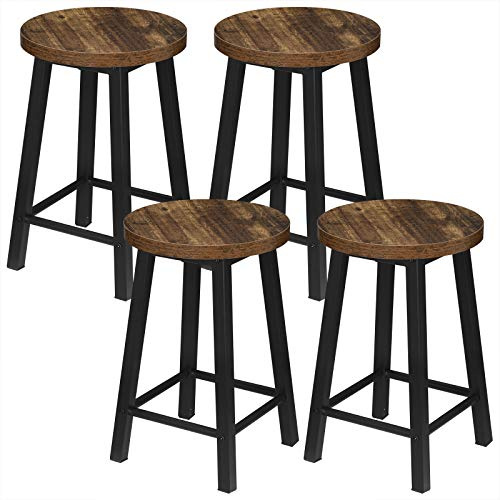 WOLTU Juego de 4 Sillas Comedor,Habitacion | Estilo Vintage.Madera y Metal.Industrial Retro,para Cocina Salon