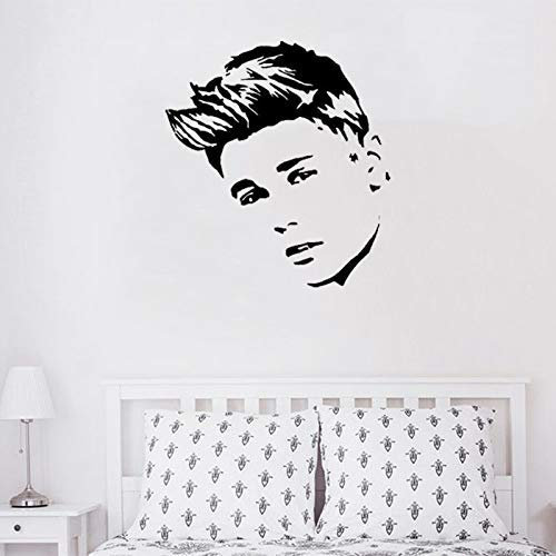 Popsänger Justin Bieber Poster Vinyl Wandaufkleber Abnehmbare Superstar Schlafzimmer Innenkunst Dekoration 42X48Cm