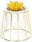 Sleepdown Halo Ochre Succulent Artificial Faux Plant Gold Cage Stand for Home Office Bathroom Decor Indoor Decoration Aesthetics, Small