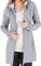 Tuopuda Donna Felpe con Cappuccio Giacca Elegante Scollo a V Top Manica Lunga Cardigan Felpe con Zip 2 Tasche Autunno Invernali Sweatshirt Cappotto Eleganti Pullover Hoodie Jumper, Grigio, XXL