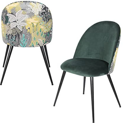 HTI-Living Stuhl Tampa Dreamy Forest Grün Esszimmerstuhl Designstuhl 2-teilig