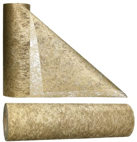 AmaCasa Tischläufer Gold (17,5 cm x 25 m) – Hochwertiges Vliesband für stilvolle Tischdekoration bei Hochzeiten, Geburtstagen & besonderen Anlässen