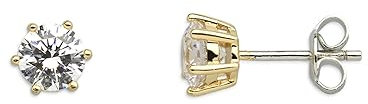 Xenox Ohrringe XS7214G Damen Ohrstecker Sterling-Silber 925 Gold weiß Zirkonia