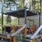 PURPLE LEAF Pergola Aluminium 4 x 3 m Tissu Teint en Fil, Pergolas pour Terrasse Extérieur, Pergola Jardin Extérieur Toit Coulissante, Pavillon de Jardin, Gris