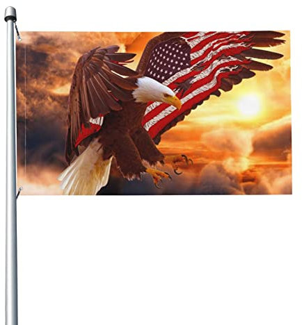 Flagge, USA-Adler-Flagge Flagge lustige Flaggen 5 Ft x 3 Ft mit Ösen, Festival Party UV-beständig Polyester Fahnen für Terrasse Garten