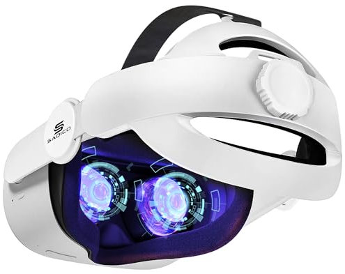 Saqico Head Strap for Oculus Quest 2, 3-in-1 Adjustable Halo Headband, Replacement for Elite Strap, Enhanced Comfort and Gaming Immersion VR Accessories Compatible with Oculus/Meta Quest 2