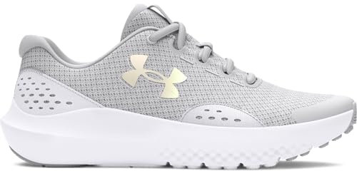 Under Armour UA GGS Surge 4, Scarpa da Corsa, Halo Gray/White/Iridescent, 40 EU