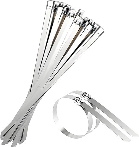 Fascette Metalliche in Acciaio Inox,200x7.9mm,30Pz Deecam Fascette Stringicavo per Cavi Elettrici,Giardinaggio, Tende da Sole e Avvolgimenti Scarico,Fascette per Cavi Elettrici e Tubi
