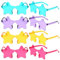 Dwenarry Randlose brille Stern Party Sonnenbrille Sternform Transparente Sternebrille Bonbonfarbe Pentagram Partybrille Set 8 Stücke