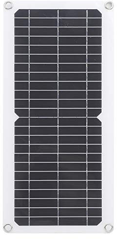 Kit de Mini Panneau Solaire 12V 15W, Panneau Solaire Monocristallin Portable USB 5V avec 4 Types de Câbles de Charge, étanche, Taux de Conversion élevé, économie D'énergie pour Voiture,